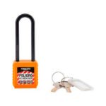 Candado Grillete Largo Nylon Naranja