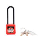 Candado Grillete Largo Nylon Rojo