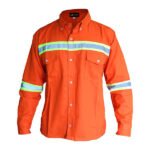 Camisa manga larga en drill vulcano con reflectivo