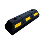 Tope Llanta en Caucho Negro/Amarillo Reflectivo