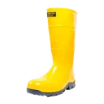 bota pvc amarilla impermeable robusta con puntera