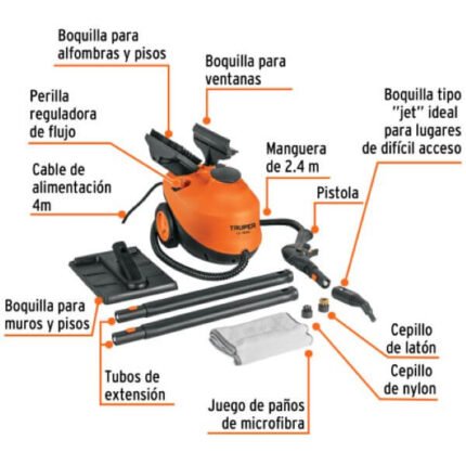 Limpiador a vapor 1800w Truper 2